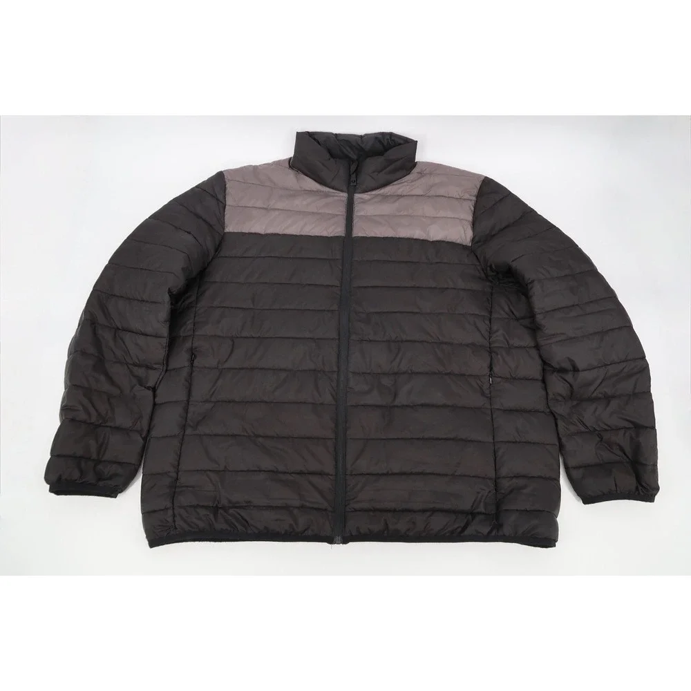 True‎ Religon Jacket Mens XXL Black Light Puffer Quilted Full Zip Size 2XL